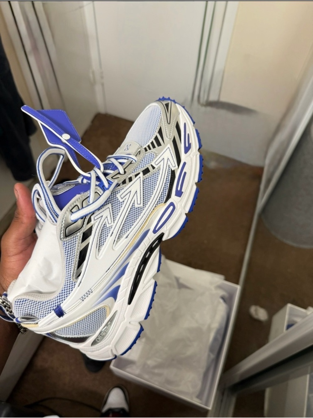 Off-White Kids Sneakers in White and Blue